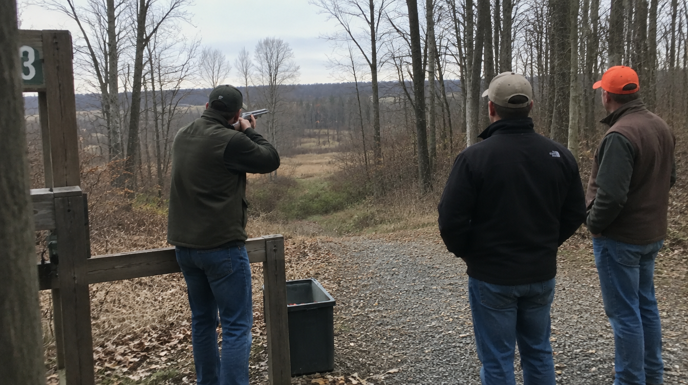 Shooting sporting clays in the November Kentucky woods